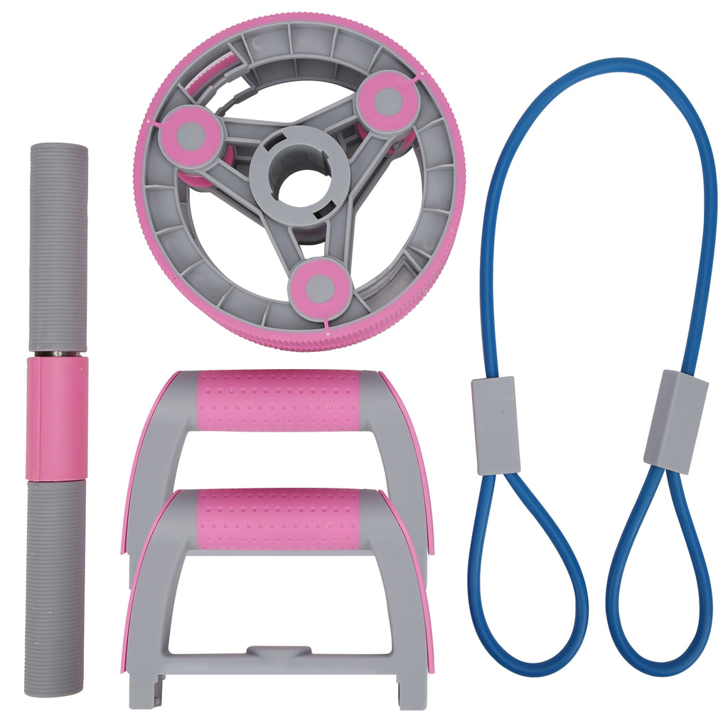 FlexiFit™ 6-in-1 Ab Roller Wheel Kit - Full Body Home Gym Set